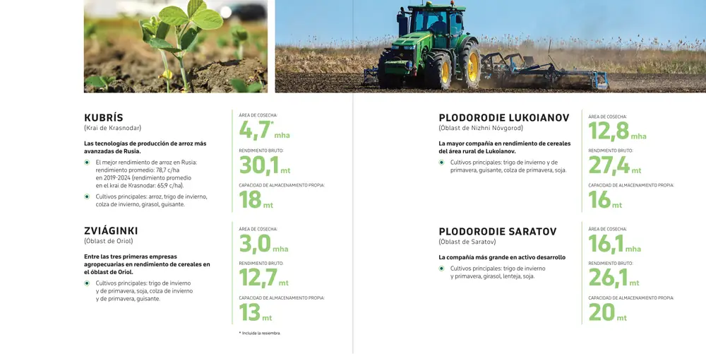 Página 12: KUBRÍS (Krai de Krasnodar) Las tecnologías de producción de arroz más avanzadas de Rusia. El mejor rendimiento