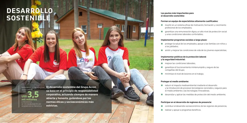 Página 15: DESARROLLO SOSTENIBLE Las pautas más importantes para el desarrollo sostenible: Formar un equipo de especialis
