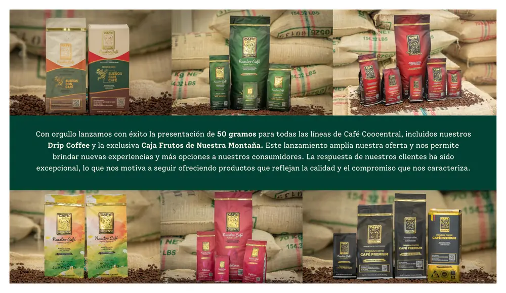 Página 23: Con orgullo lanzamos con éxito la presentación de 50 gramos para todas las líneas de Café Coocentral, incluido