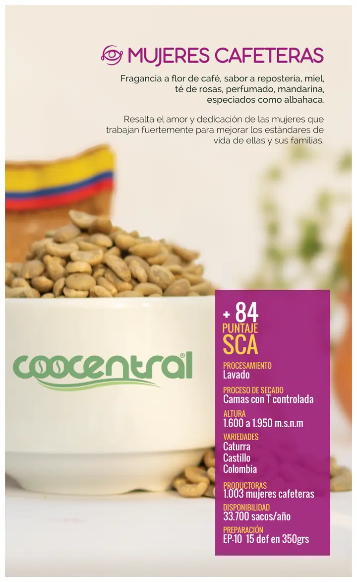 Página 9: + 84 PUNTAJE SCA Lavado PROCESAMIENTO 33.700 sacos/año DISPONIBILIDAD Camas con T controlada PROCESO DE SECADO
