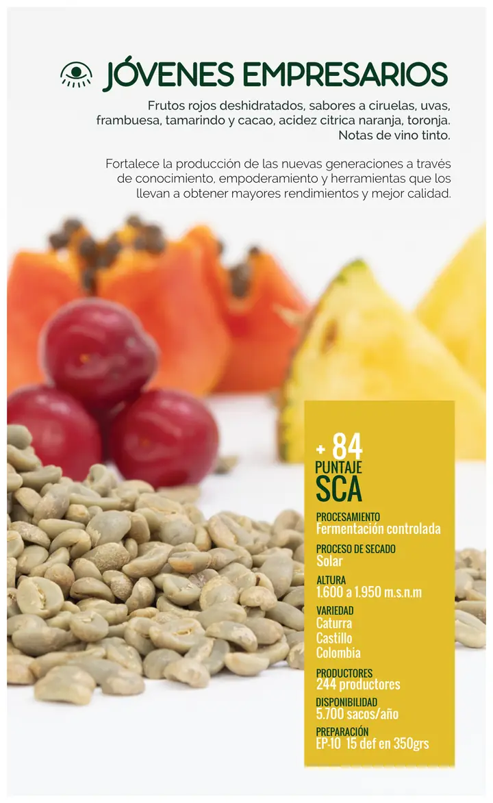 Página 11: Frutos rojos deshidratados, sabores a ciruelas, uvas, frambuesa, tamarindo y cacao, acidez citrica naranja, to
